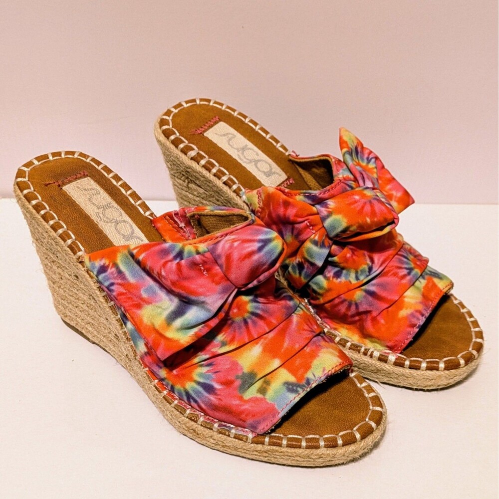Sugar Tie-Dye Wedges Espadrille Wedges Women's Size 7.5 Euro Summer Slip-on Shoe